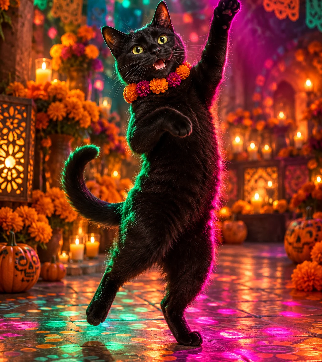 Pumpkin Disco cat-dance concept artwork